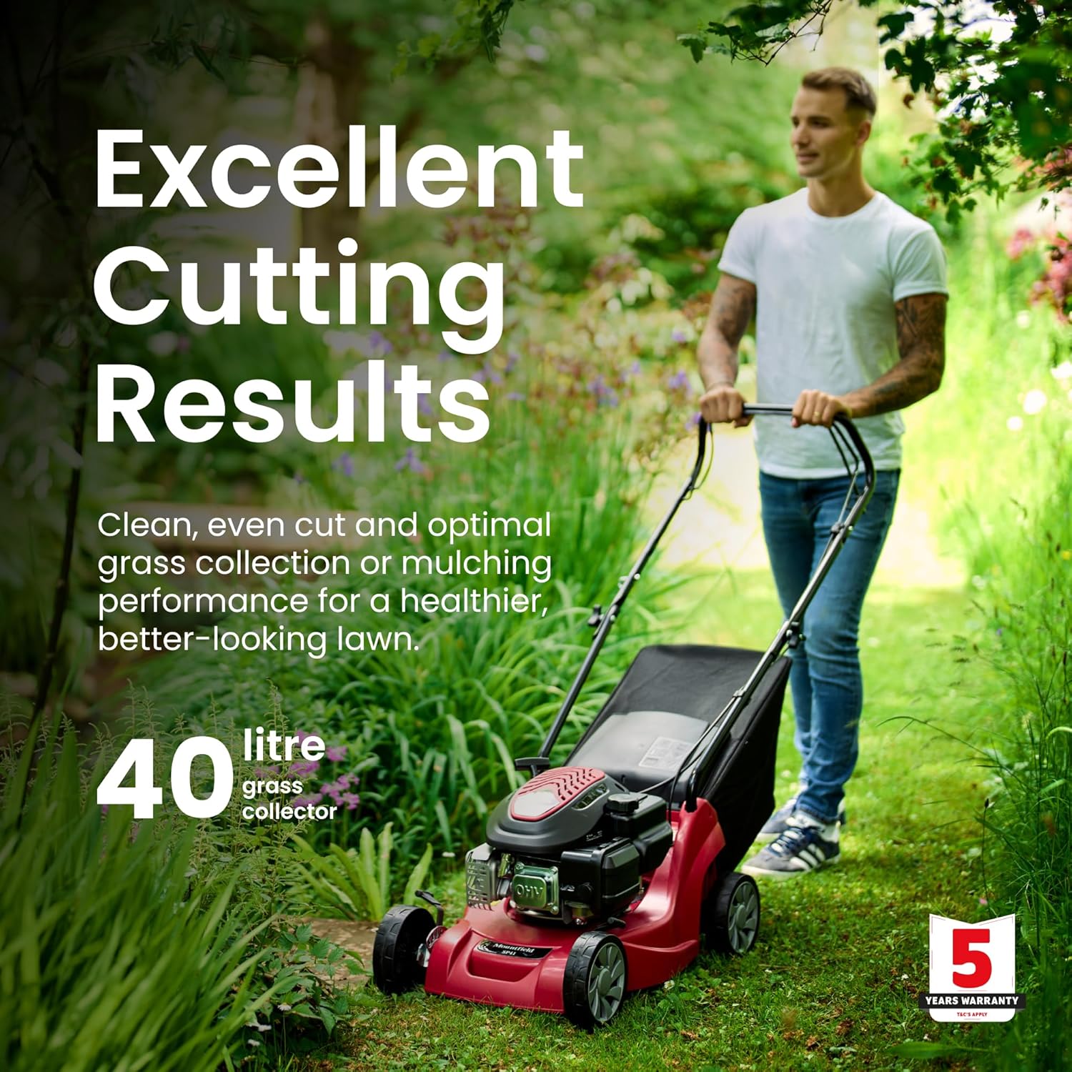 Thumbnail 3 de Mountfield SP41 Petrol Lawnmower: Self-Propelled, 39cm Cut