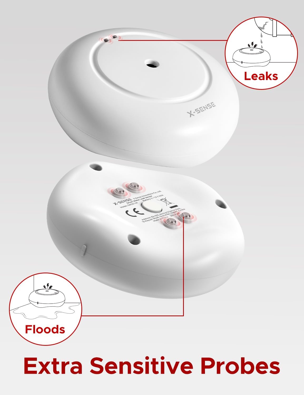 Detalle de X-Sense SWS55 sensore acqua WiFi 110 dB