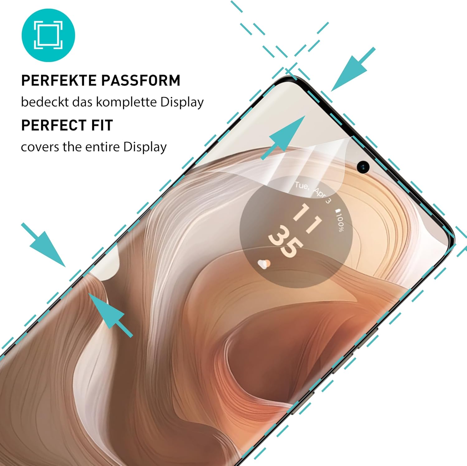 Thumbnail 1 de SmarTect TPU Screen Protector for Motorola Edge 50 Pro, 2-Pack, Full Coverage