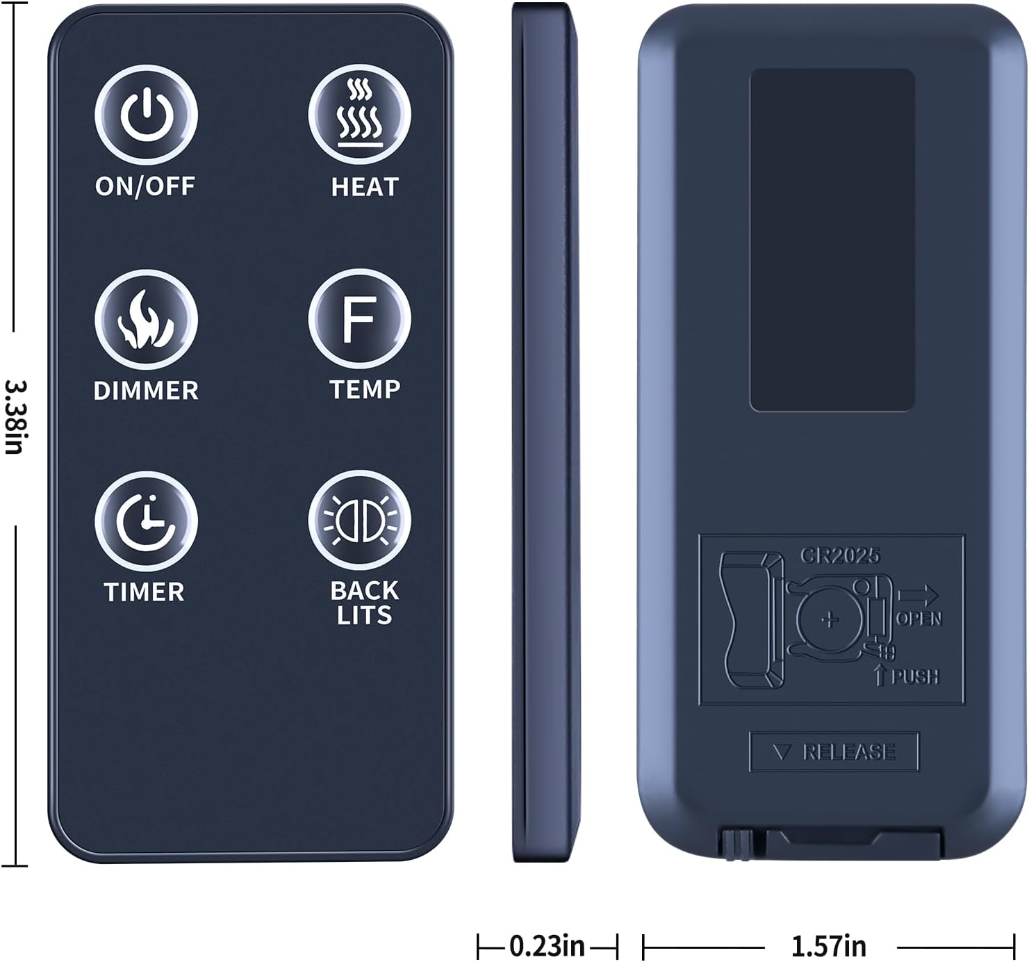 Thumbnail 1 de TCNOUMT 6-Button Replacement Remote Control for Mainstays Wall Mounted Electric Fireplaces