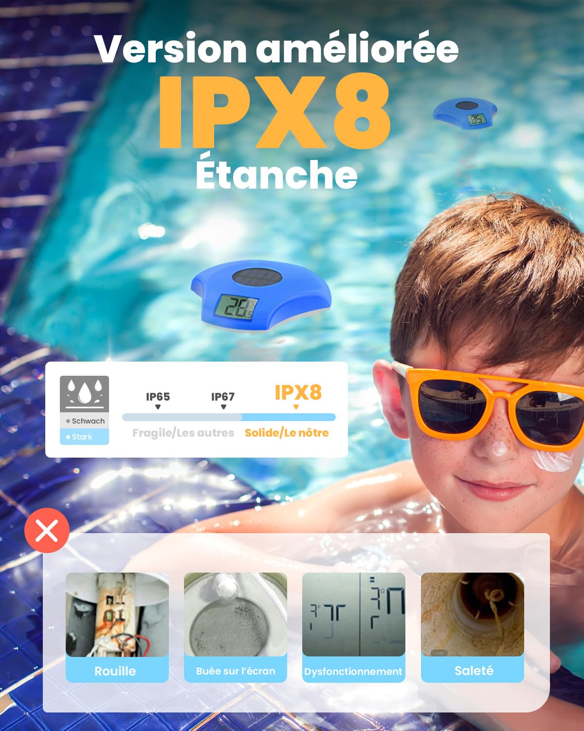 Thumbnail 3 de BALDR Thermometre Piscine flottant solaire IPX8 – lecture fiable, sans pile, pour piscine, jacuzzi, source d’eau et aquarium
