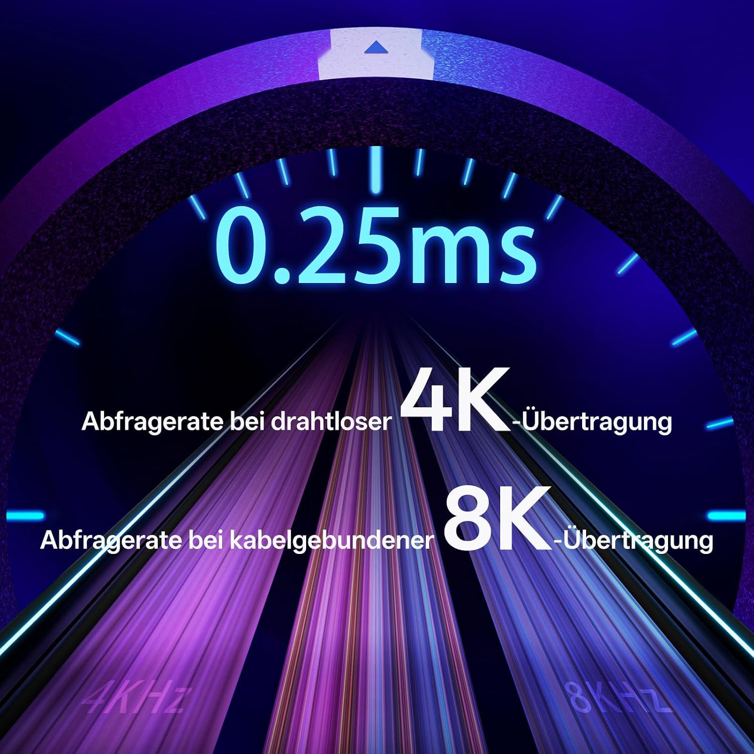 Detalle de Rapoo VT9Pro 4K Kabellose Gaming-Maus mit PAW 3398 Sensor – 26000 DPI, 4000 Hz, 68 g
