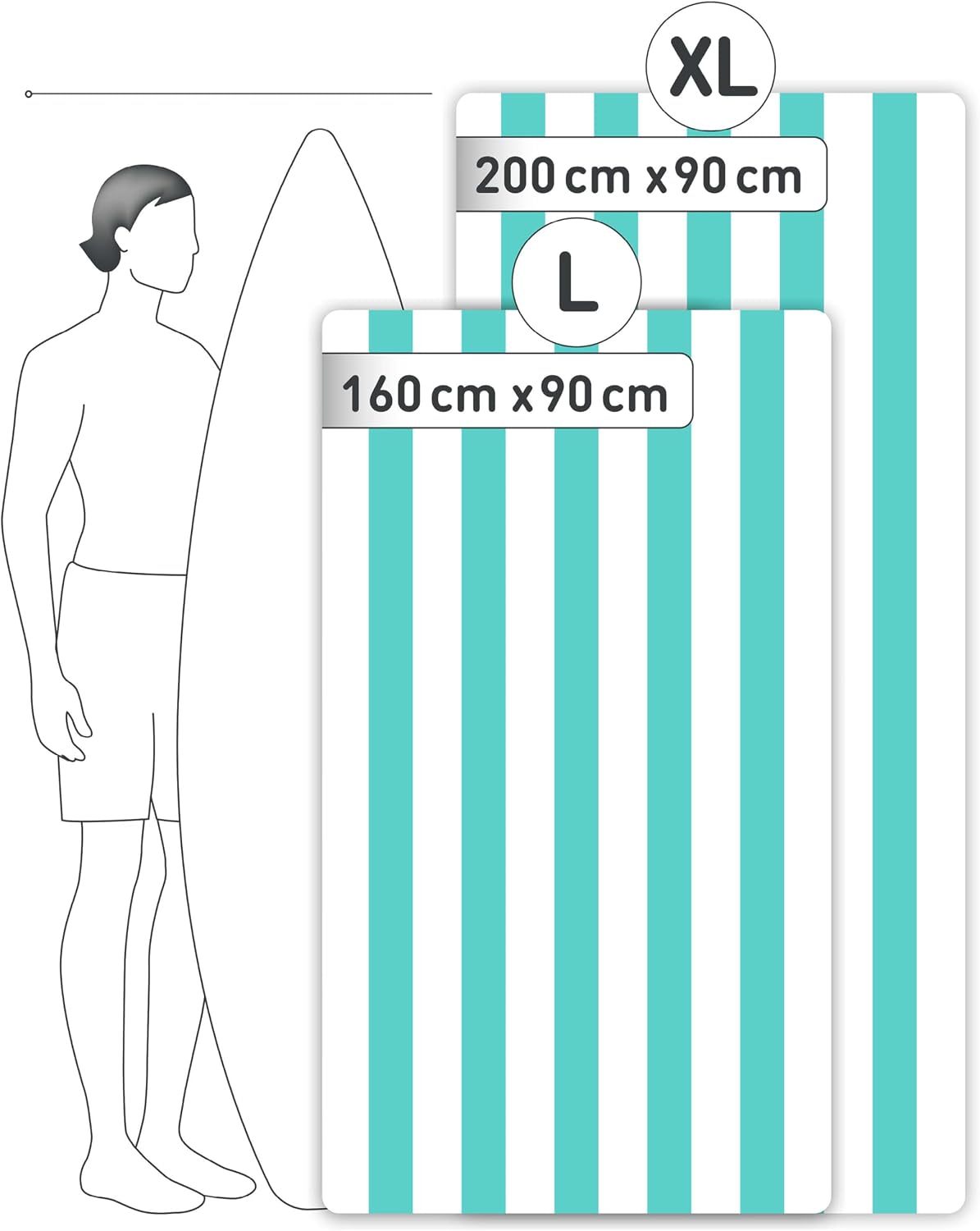Thumbnail 3 de Fit-Flip Strandtuch XXL 200x90 cm aus Mikrofaser