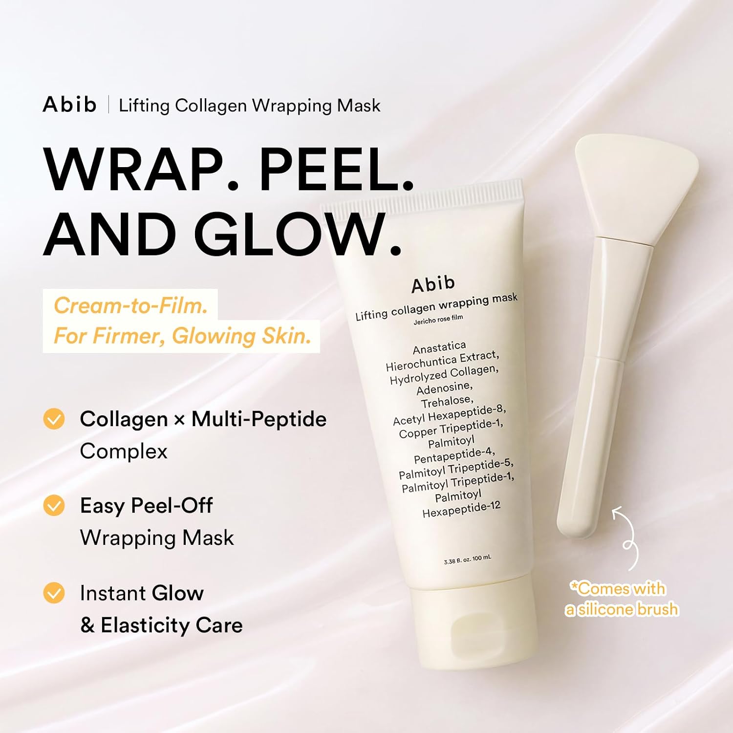 Detalle de Abib Collagen Overnight Wrapping Mask Jericho Rose — Peel-Off Mask for Glass Skin, Pore Tightening & Firming