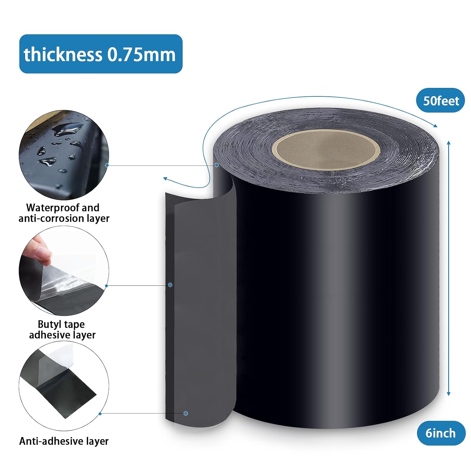 Thumbnail 1 de Heelos Deck Joist Tape 6''×50' – Weather-Resistant Butyl Decking Tape