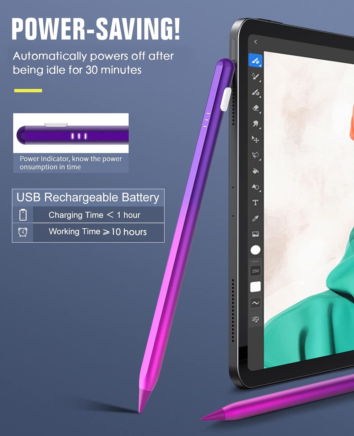 Detalle 2 de TiMOVO Stylus Pen for iPad (Apple Pencil 2nd Gen) – Palm Rejection, Tilt, Magnetic Clip, No Bluetooth