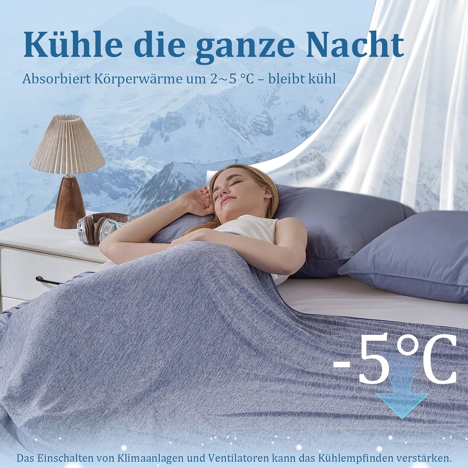 Detalle de CHOSHOME Sommerdecke Kühldecke 150x200cm – Selbstkühlende Decke mit Doppel-Seiten-Design