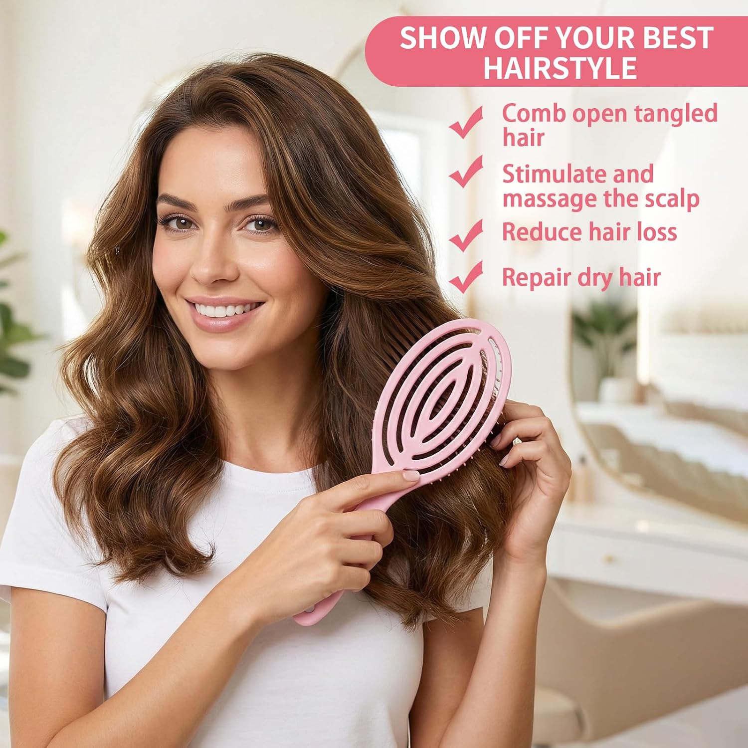 Detalle de Massage hair brush set, 24 cm