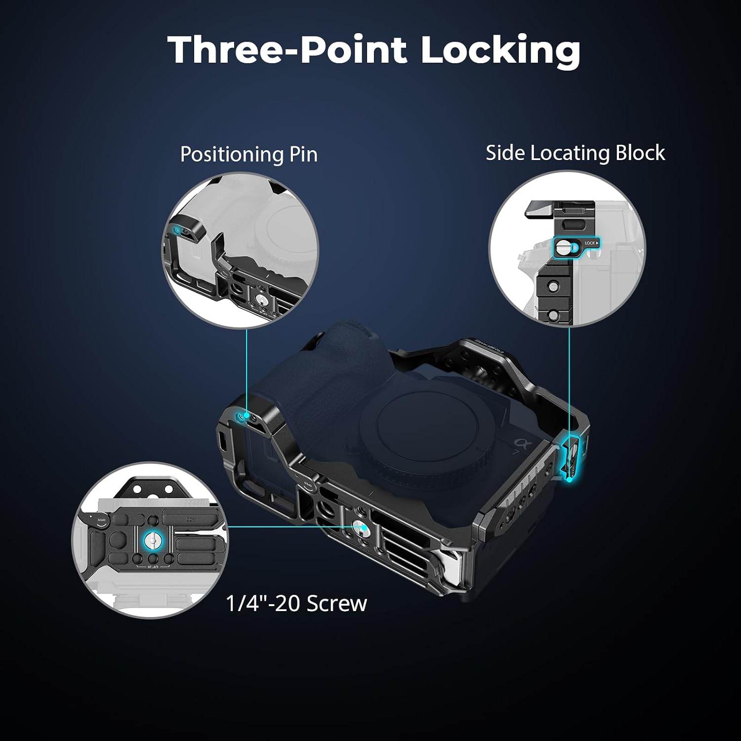 Thumbnail 2 de SmallRig HawkLock Quick Release Cage 3667C for Sony Alpha 7R V / A7 IV / A7S III / A1 / A7R IV / A7 V