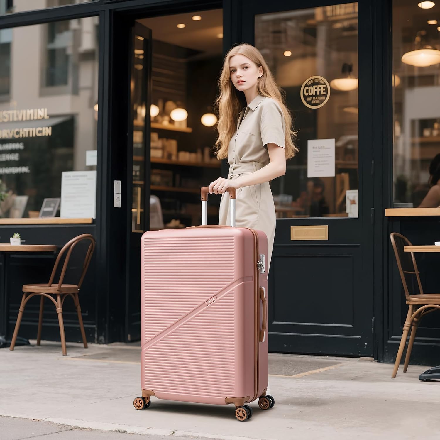 Thumbnail 1 de Cosbarn 5-Piece Luggage Set with Spinner Wheels in Rose Gold (20/24/28) – ABS Hardside, TSA Lock