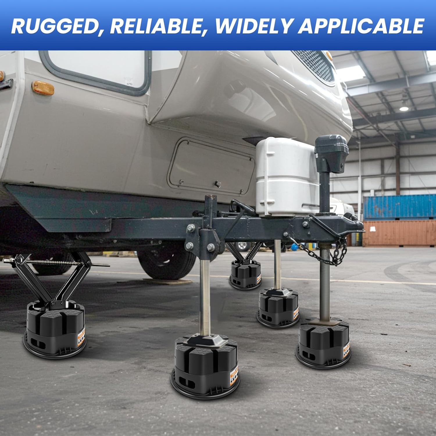 Detalle de ROBLOCK 6-Inch Trailer Jack Blocks (4-Pack) with Bag for RVs and Trailers