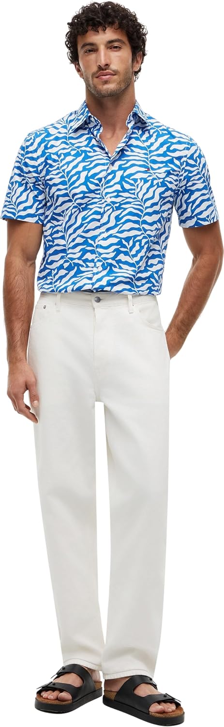 Detalle 2 de Tommy Hilfiger Papertouch Palm SS RF Shirt Mw0mw42410 Camicia S/S Uomo