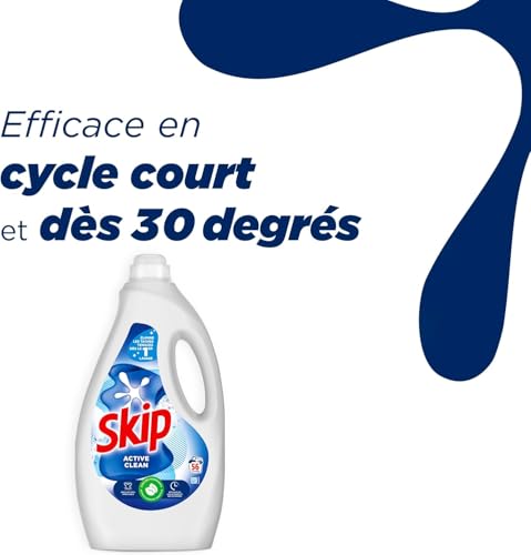 Detalle de Skip Lessive Liquide Active Clean 2x60 lavages – Propreté impeccable et fraîcheur durable