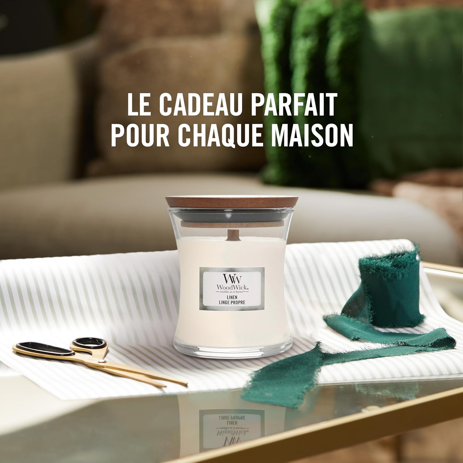 Thumbnail 4 de WoodWick bougie parfumée moyenne avec mèche en bois crépitante – Gousse de vanille