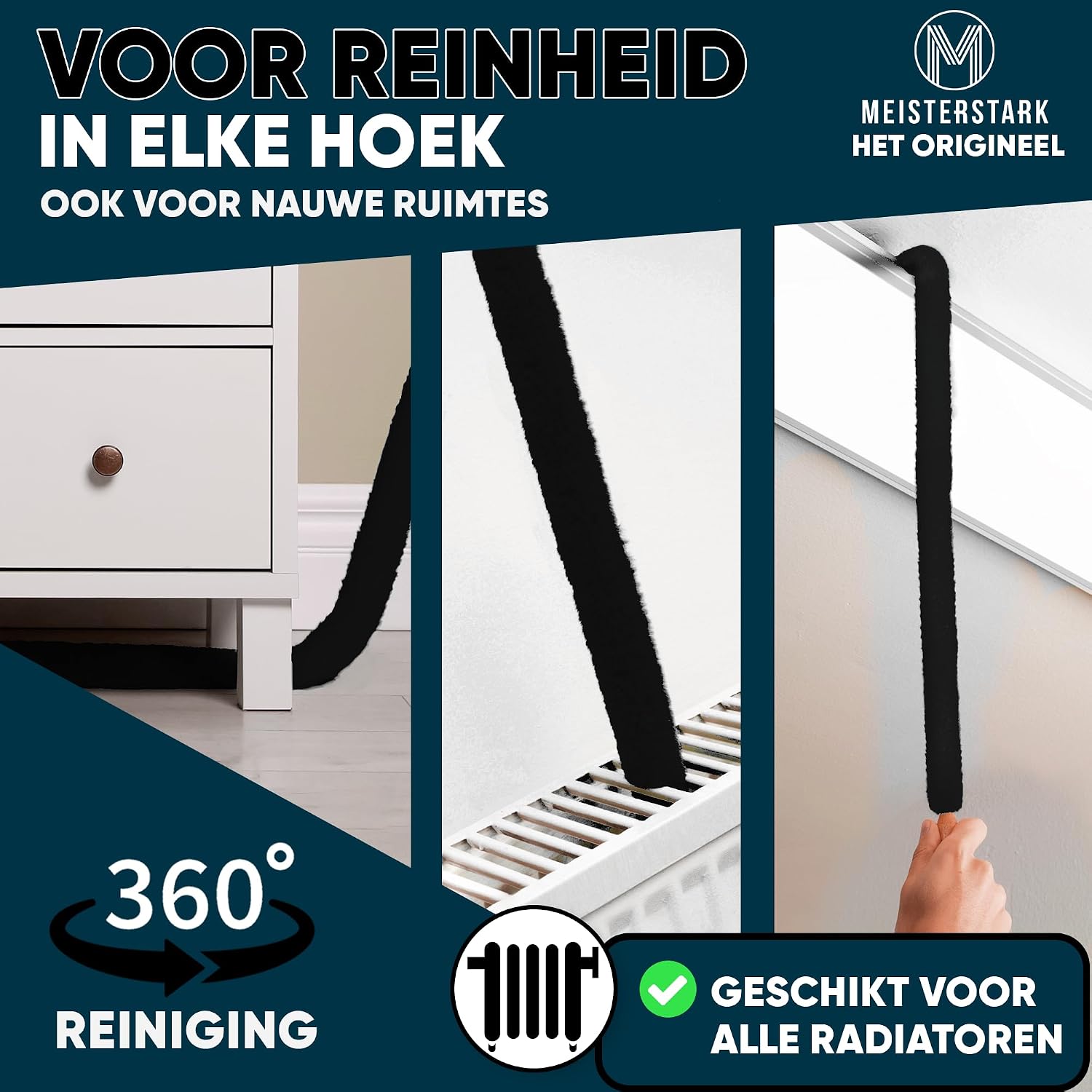 Detalle 2 de M Meisterstark M-020 radiatorborstel, 115 cm, flexibel en wasbaar
