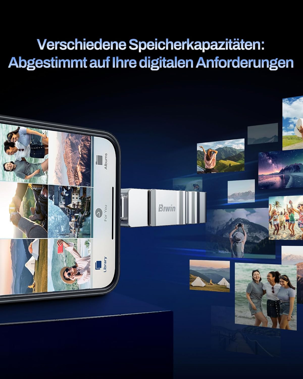 Detalle 2 de Biwin UD150 USB-Stick 64GB – USB 3.2 Gen1 mit Dual-Anschluss (Type-A & Type-C)
