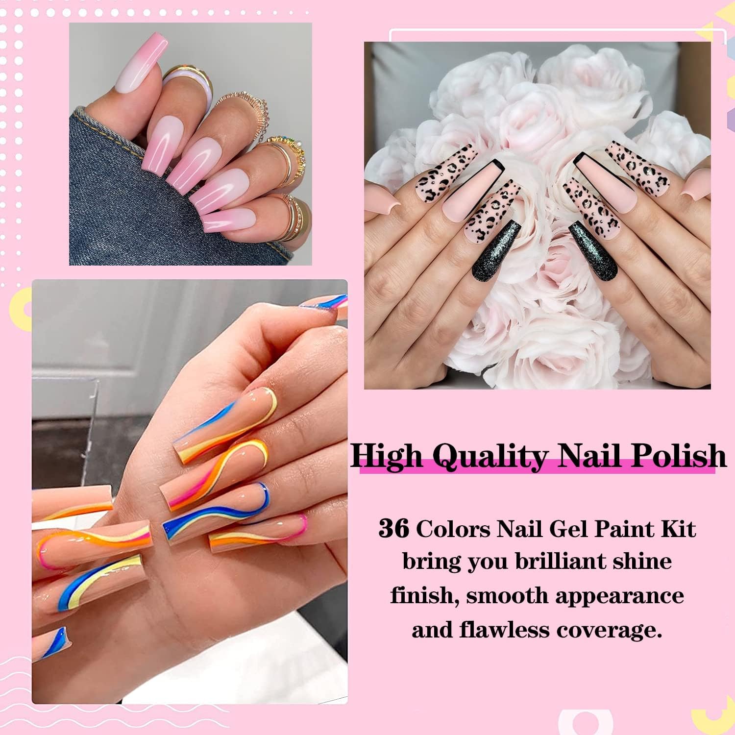 Thumbnail 4 de GOFLORDEN Smalto Unghie UV/LED semipermanente 36 colori (38 pz) per nail art