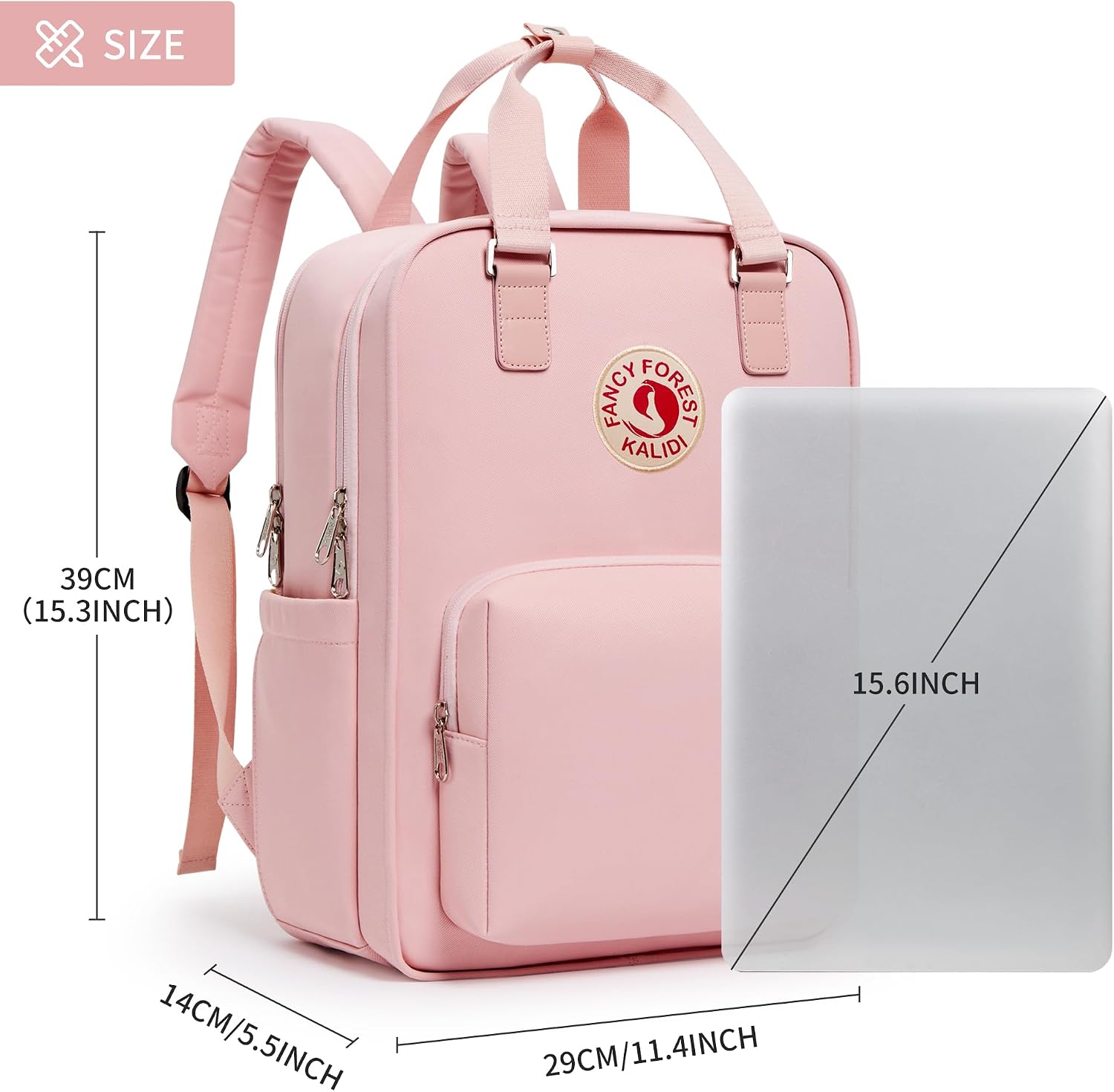 Thumbnail 4 de KALIDI Unisex Lightweight Backpack 15 inch