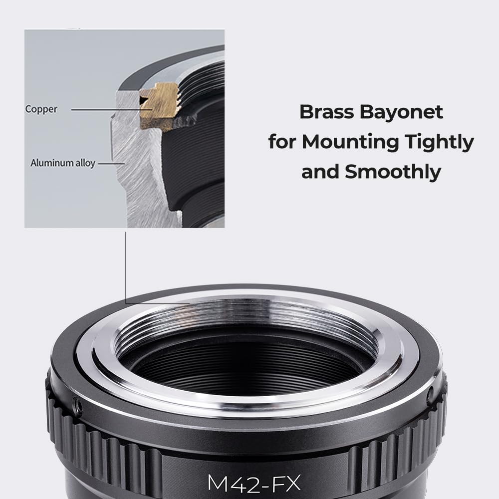 Detalle de K&F Concept M42 to Fuji X Adapter: Manual Lens Mount for Fuji X-Series Cameras