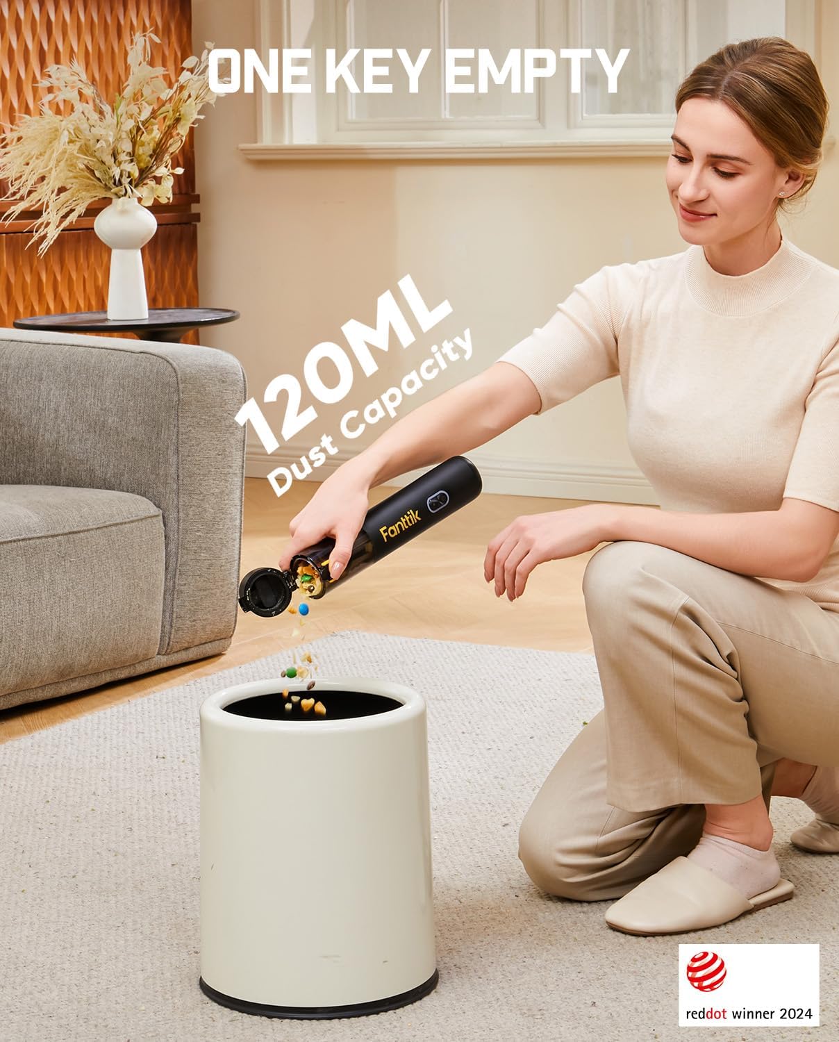 Thumbnail 5 de Fanttik V8 Mate Upgraded Cordless Car Vacuum (13000pa) — Portable Mini Handheld for Car, Desk & Keyboard