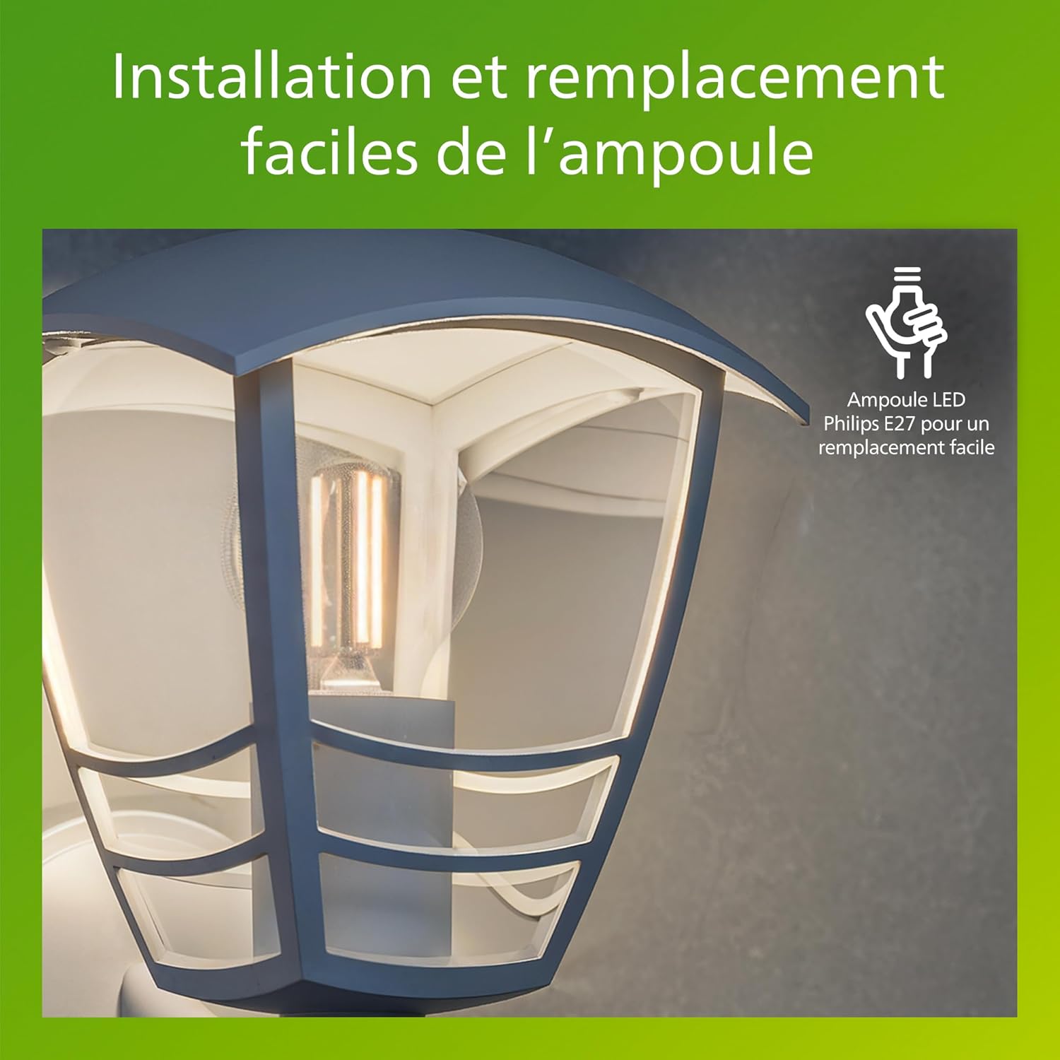 Thumbnail 5 de Philips myGarden Creek applique murale d’extérieur avec détecteur de mouvement (pour ampoule E27) blanc