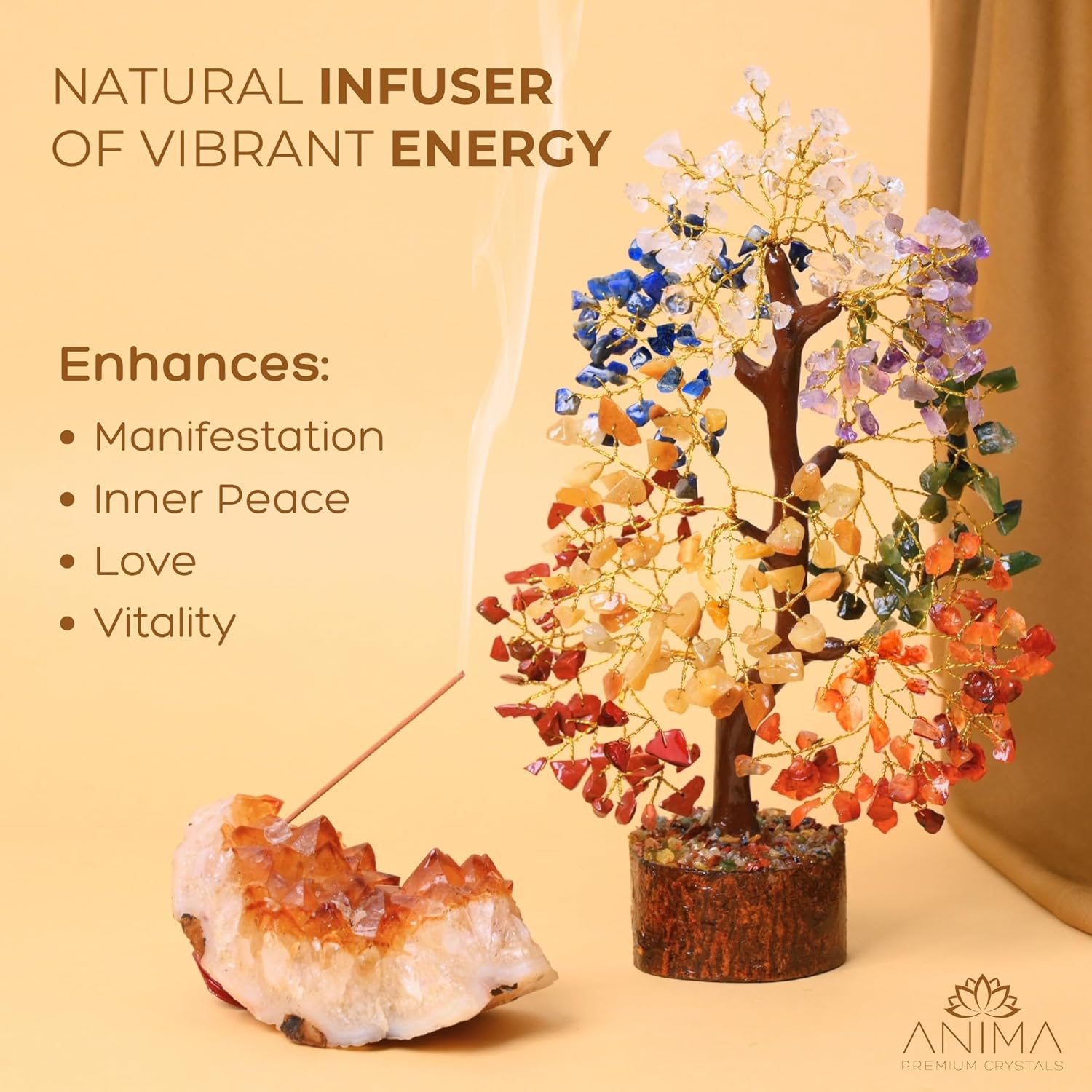 Thumbnail 4 de Anima Premium Crystal Tree of Life 7-Chakra Crystal Tree for Healing & Manifestation