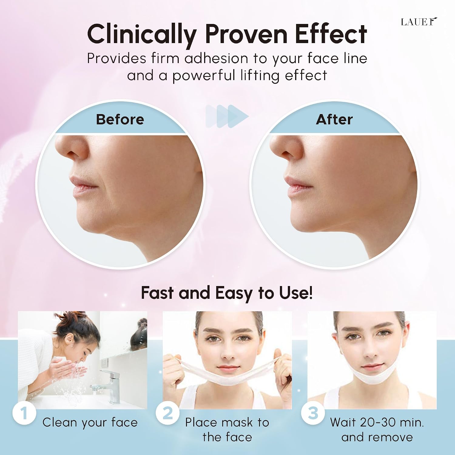 Detalle 2 de V Line Lifting Mask Double Chin Reducer — V-shaped lifting face mask with chin straps