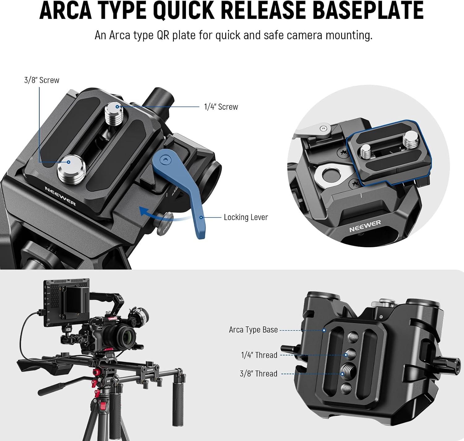 Detalle de NEEWER Shoulder Mount Video Rig 40cm 🎥