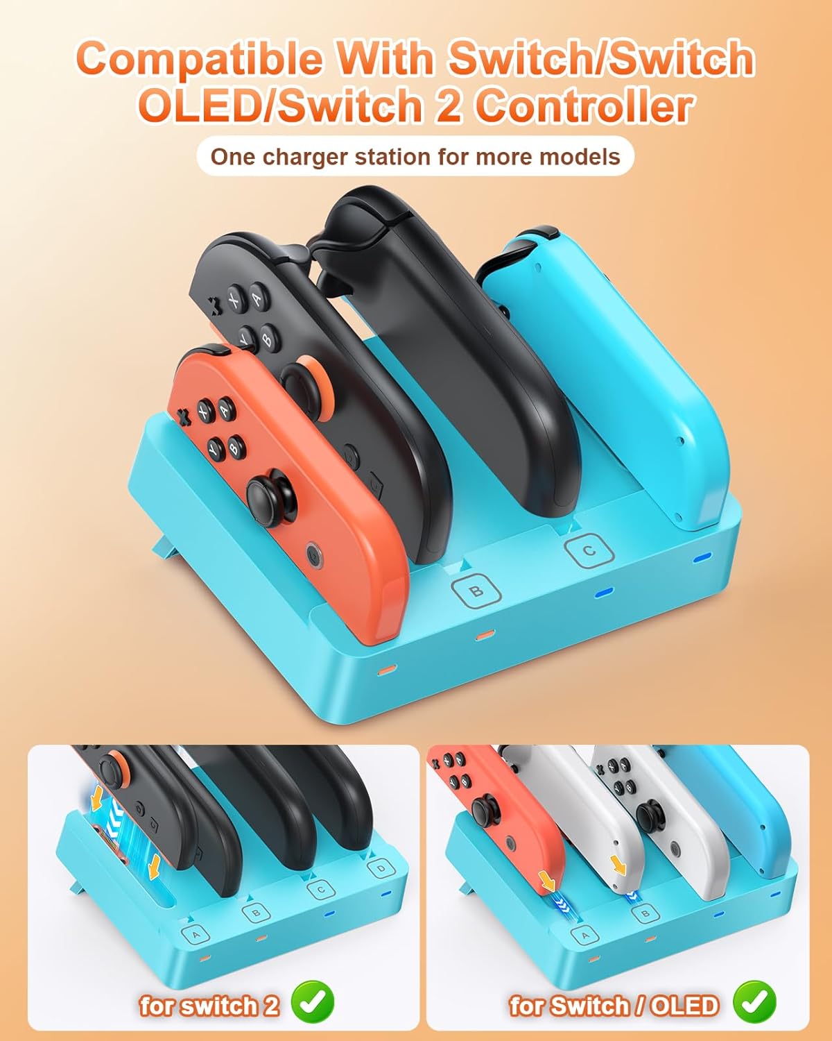 Thumbnail 1 de Switch JoyCon charger dock 4 ports, Blue
