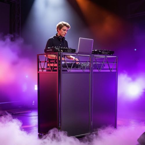 Thumbnail 8 de CAHAYA Tavolo DJ Booth con Doppio Ripiano per Laptop e Controller