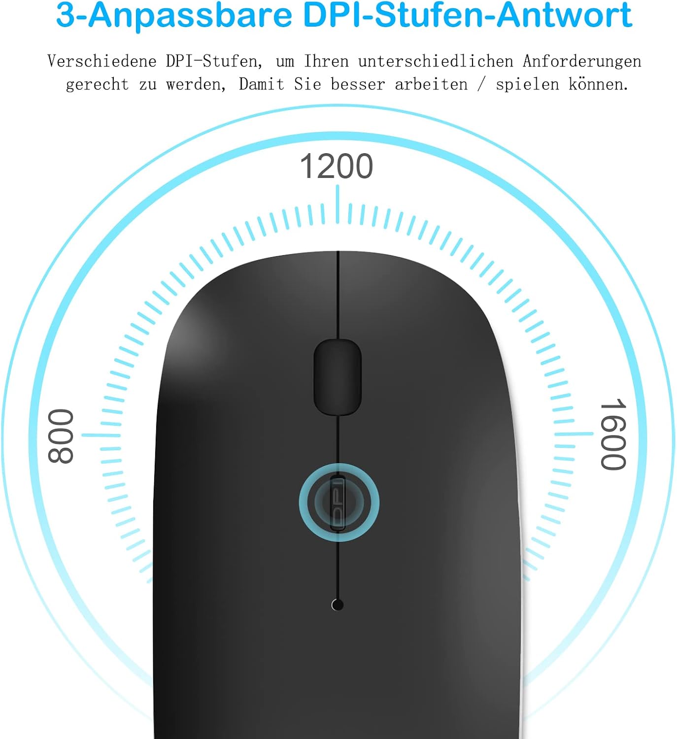 Detalle 2 de QYFP Bluetooth Maus Leicht wiederaufladbar