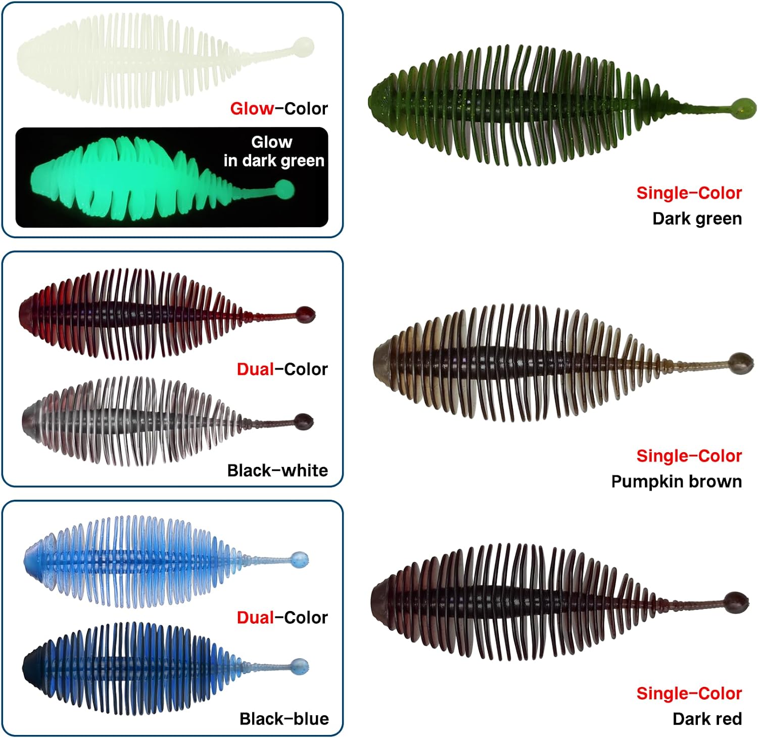 Detalle de Eupheng Soft Plastic Swimbaits, 20-Piece Set