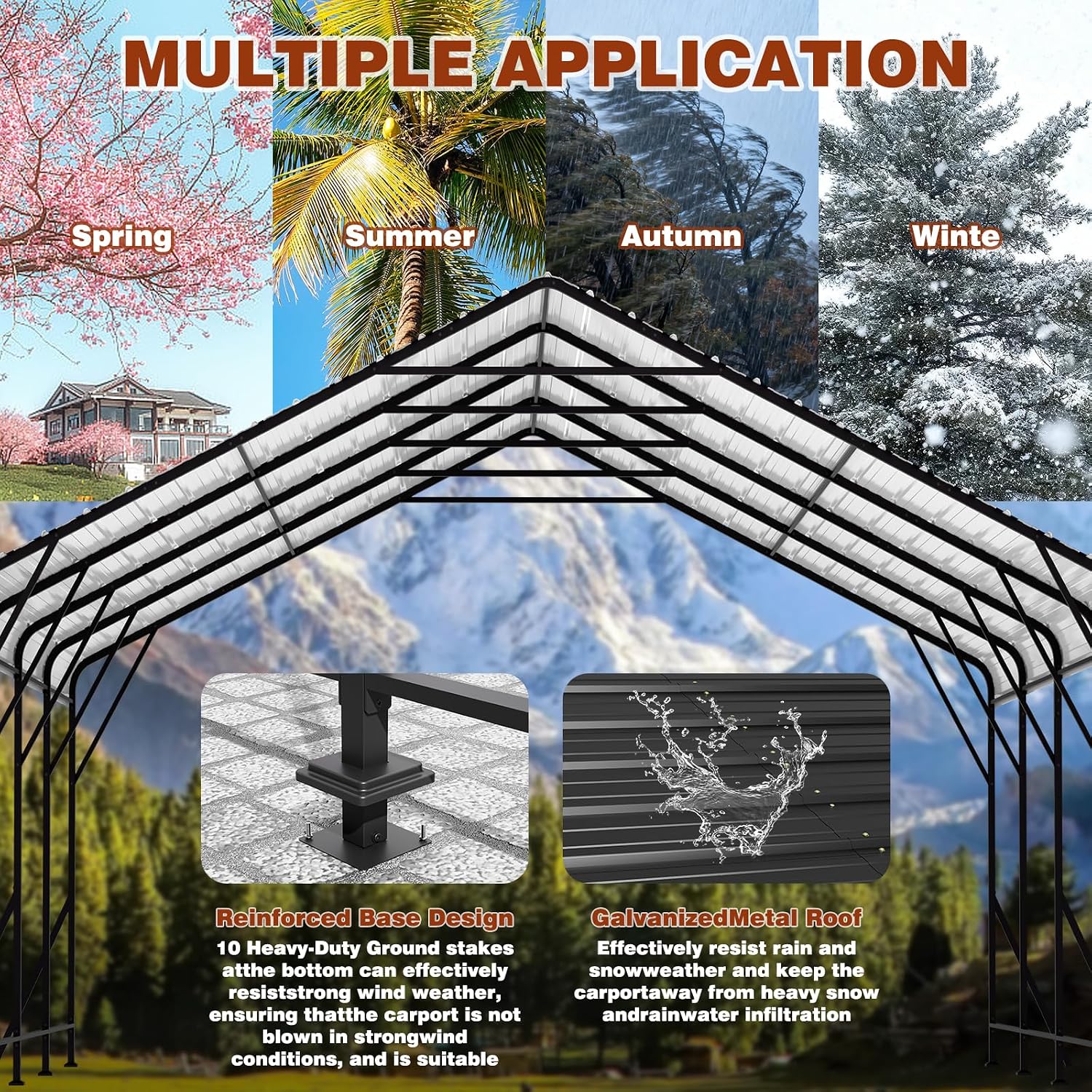 Detalle 1 de LEVELEVE Metal Carport 20x20 FT