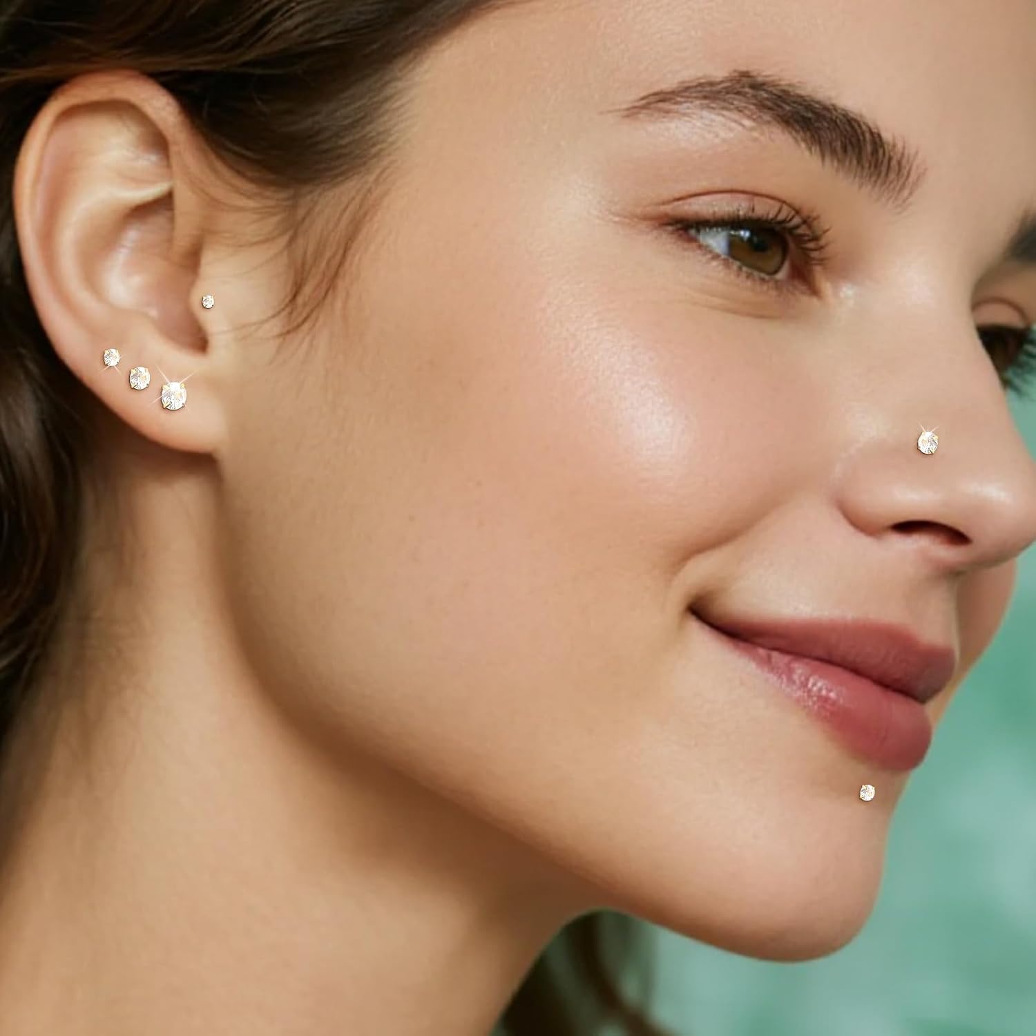 Detalle 2 de Flat-Back Stud Earrings, 316L Surgical Steel