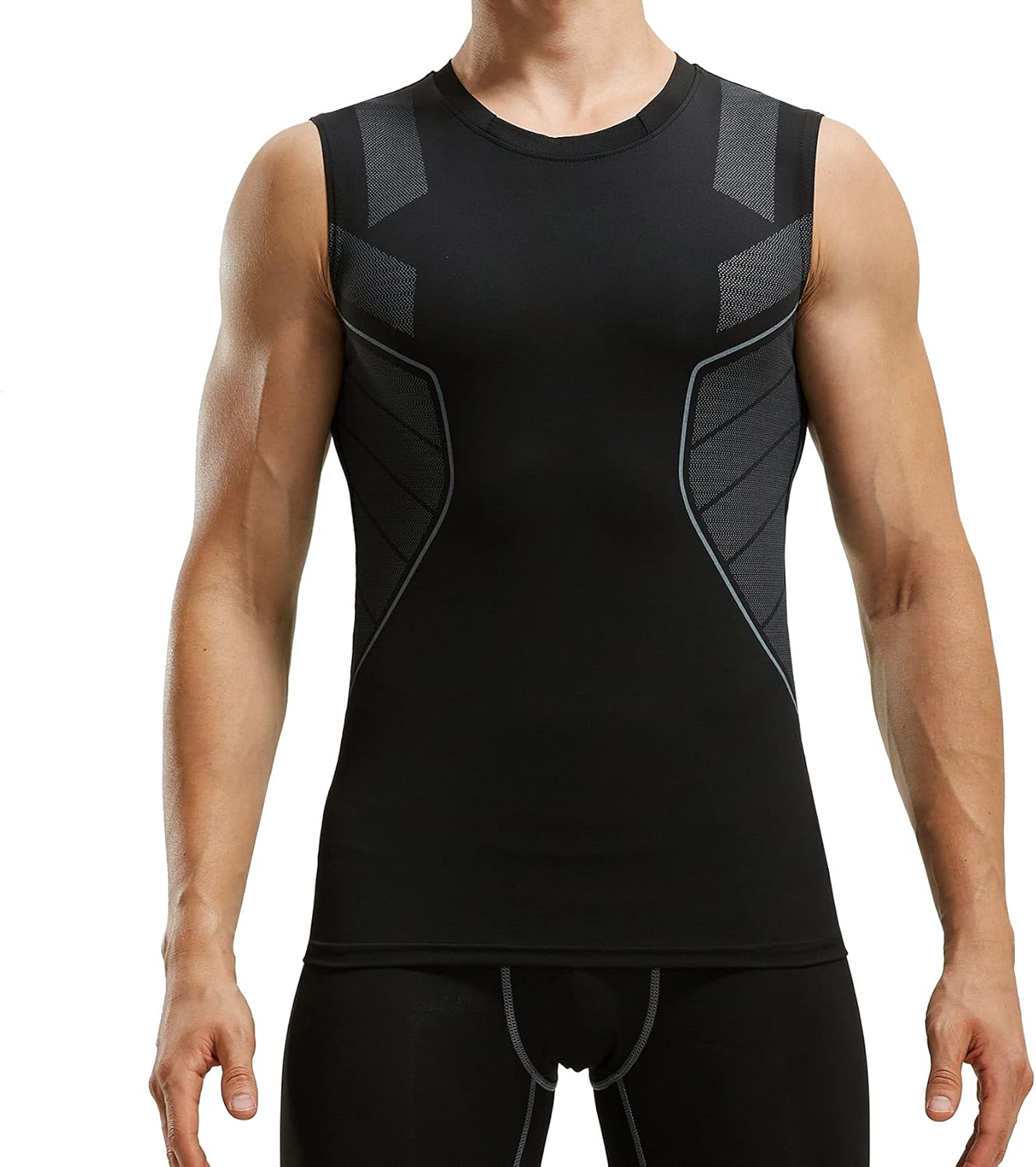 Thumbnail 1 de AMZSPORT Canotta Compressione Uomo con asciugatura rapida e logo riflettente per palestra, running e bodybuilding