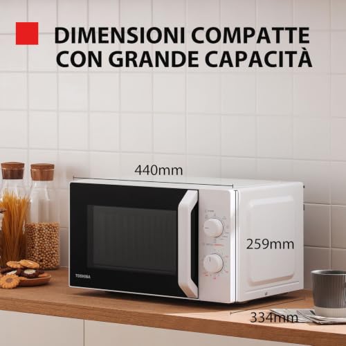 Thumbnail 2 de Toshiba MW2-MG20P(WH) 3-in-1 Forno Microonde Grill Combinato, 20 L, 800 W + Grill 1000 W, Bianco
