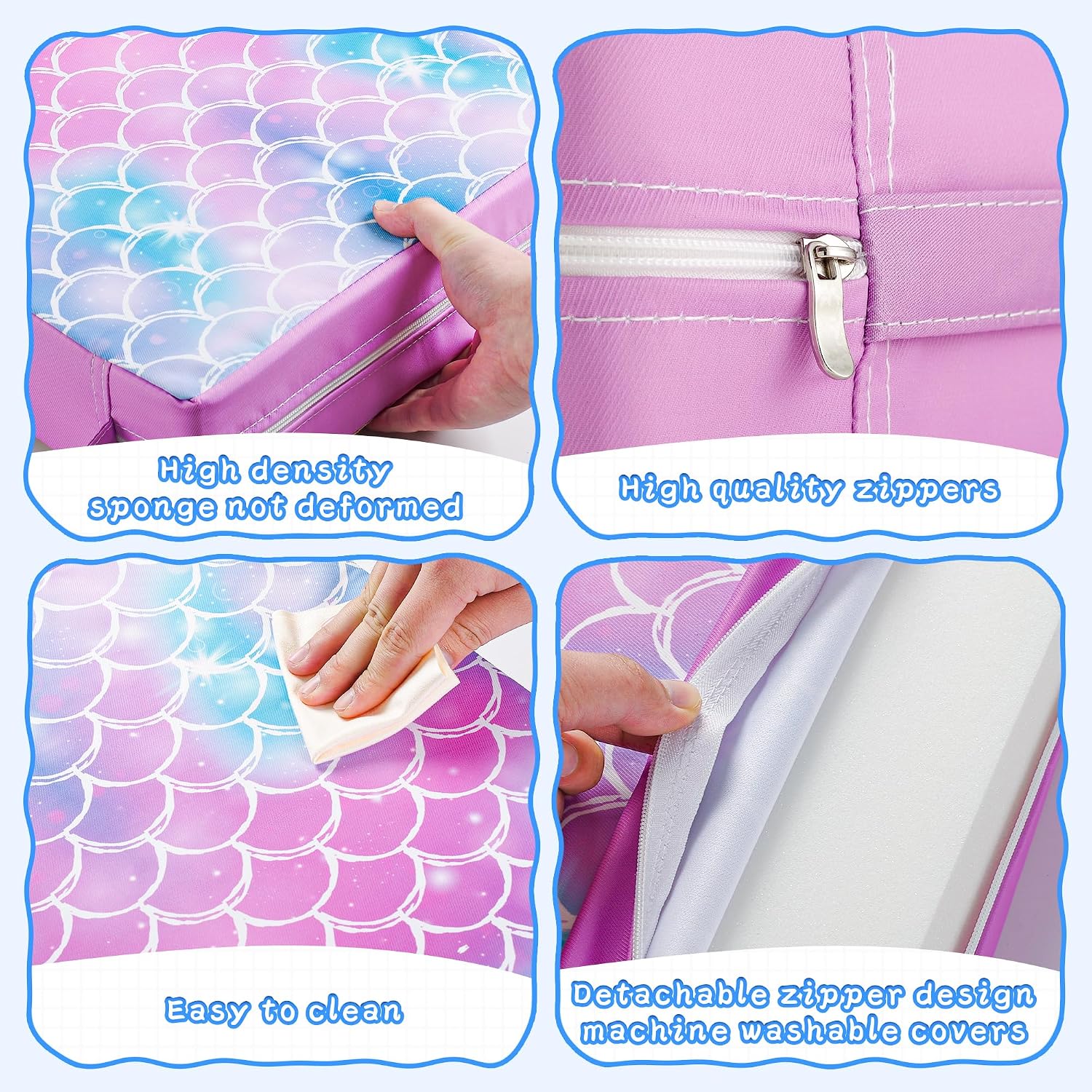 Thumbnail 6 de Purple Toddler Booster Seat for Dining Chair with PU Cover, Non-Slip Base and Adjustable Seat Belts