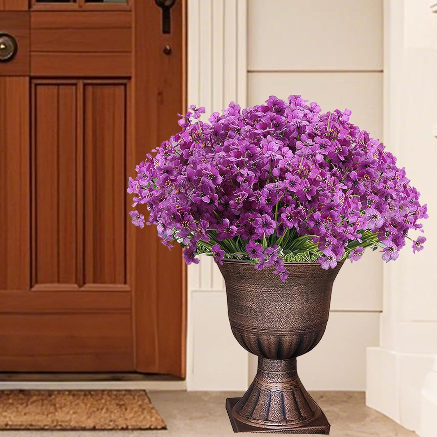 Thumbnail 3 de Satefello 20 Bundles UV-Resistant Artificial Flowers for Outdoor Planters (Purple)