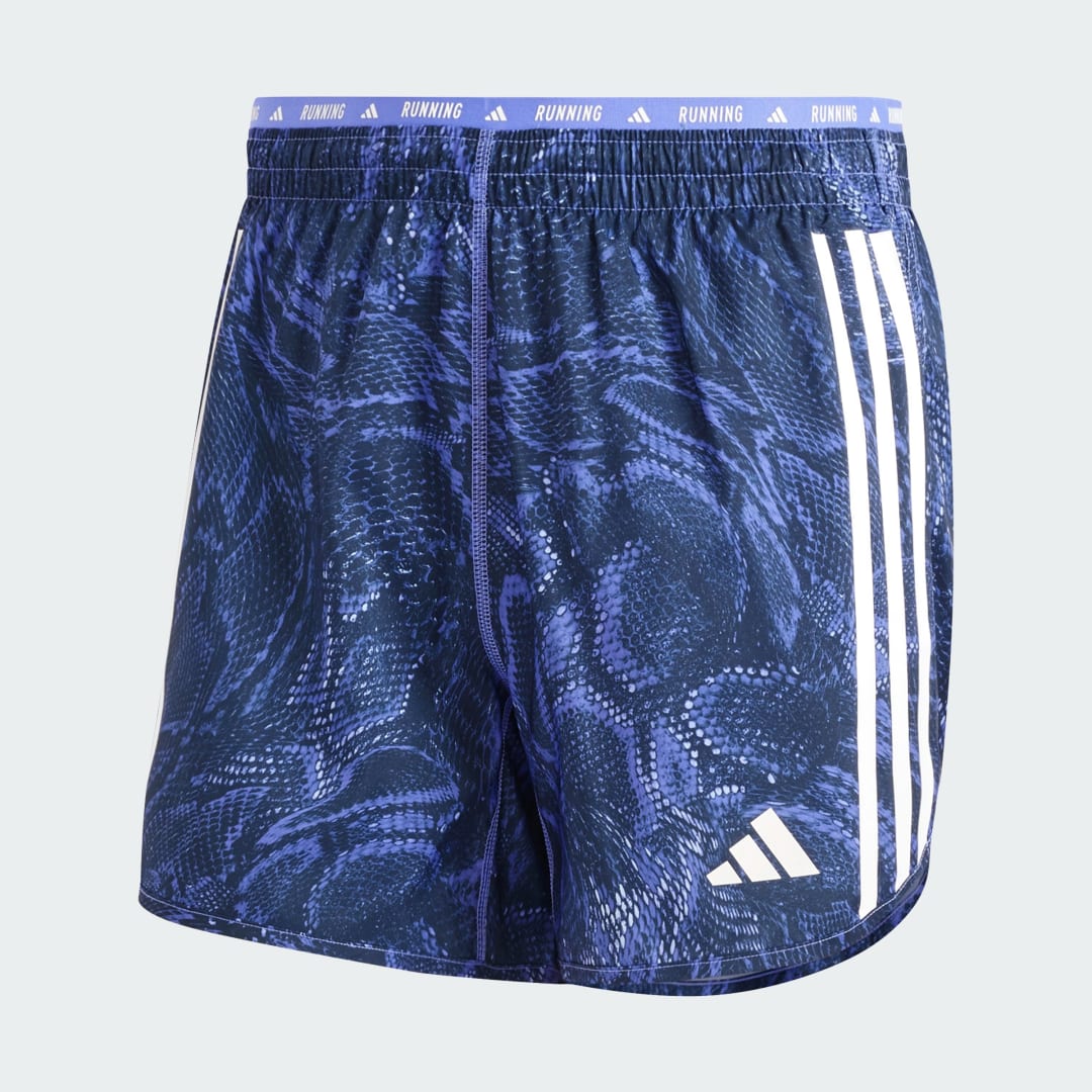 Detalle de Pantalón corto Own the Run Excite Allover Print AEROREADY de Adidas – color Azul