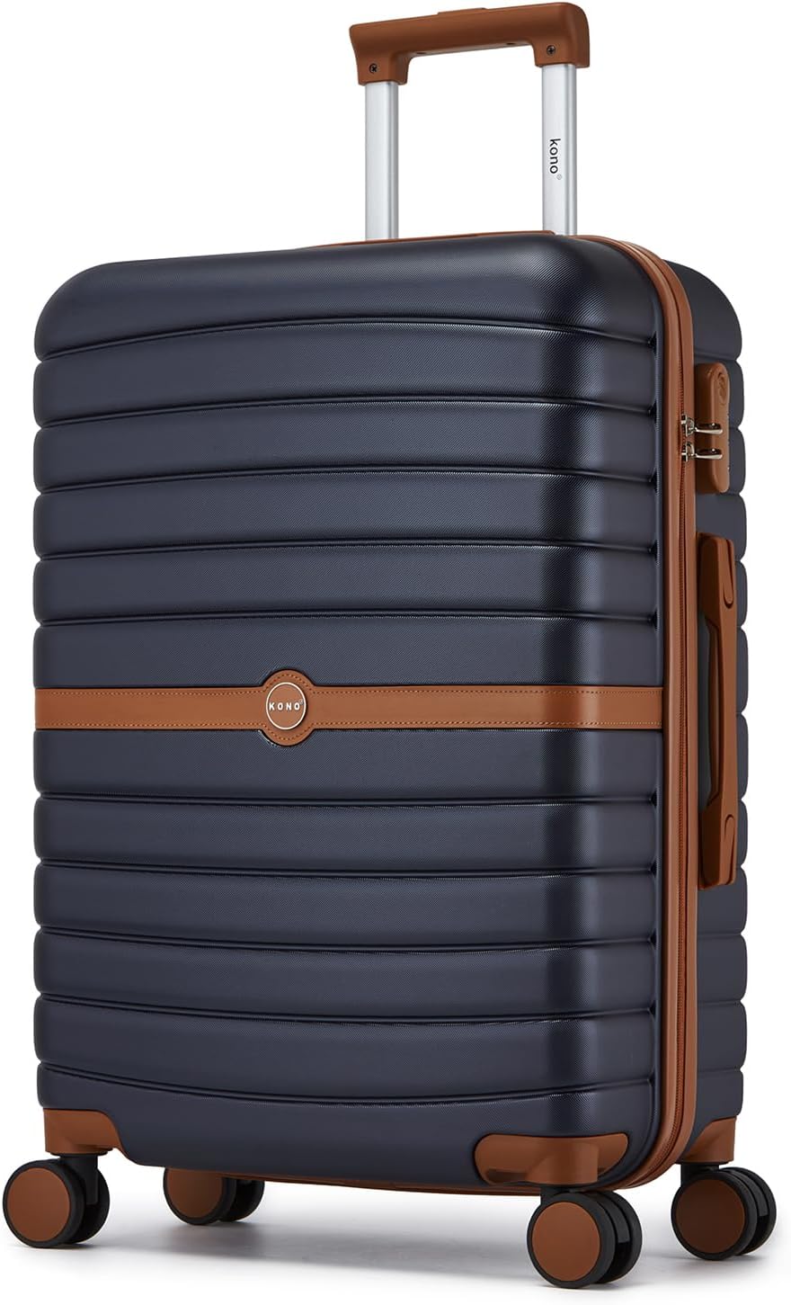 Detalle de Kono Medium Suitcase 24 inch: Lightweight ABS+PC Hard Shell with 3-Digit Lock and Spinner Wheels