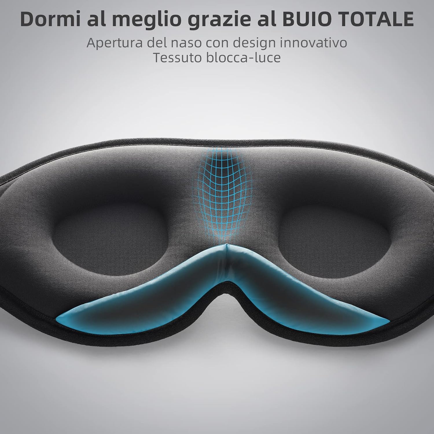 Detalle de 2026 Mascherina per Dormire Innovativa – Mascherina per gli Occhi in Ice Silk, blocca luce 99.99% (Nero)