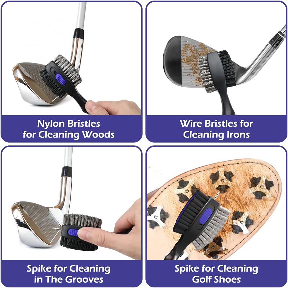 Thumbnail 3 de THIODOON 2-Pack Golf Club Brushes with Dual Bristles, Groove Cleaner and 2-ft Zipline