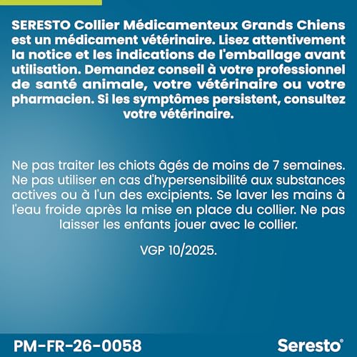 Thumbnail 10 de Seresto Collier Grands Chiens – 2 protections anti-puces et anti-tiques pour grands chiens (>8 kg) – Gris