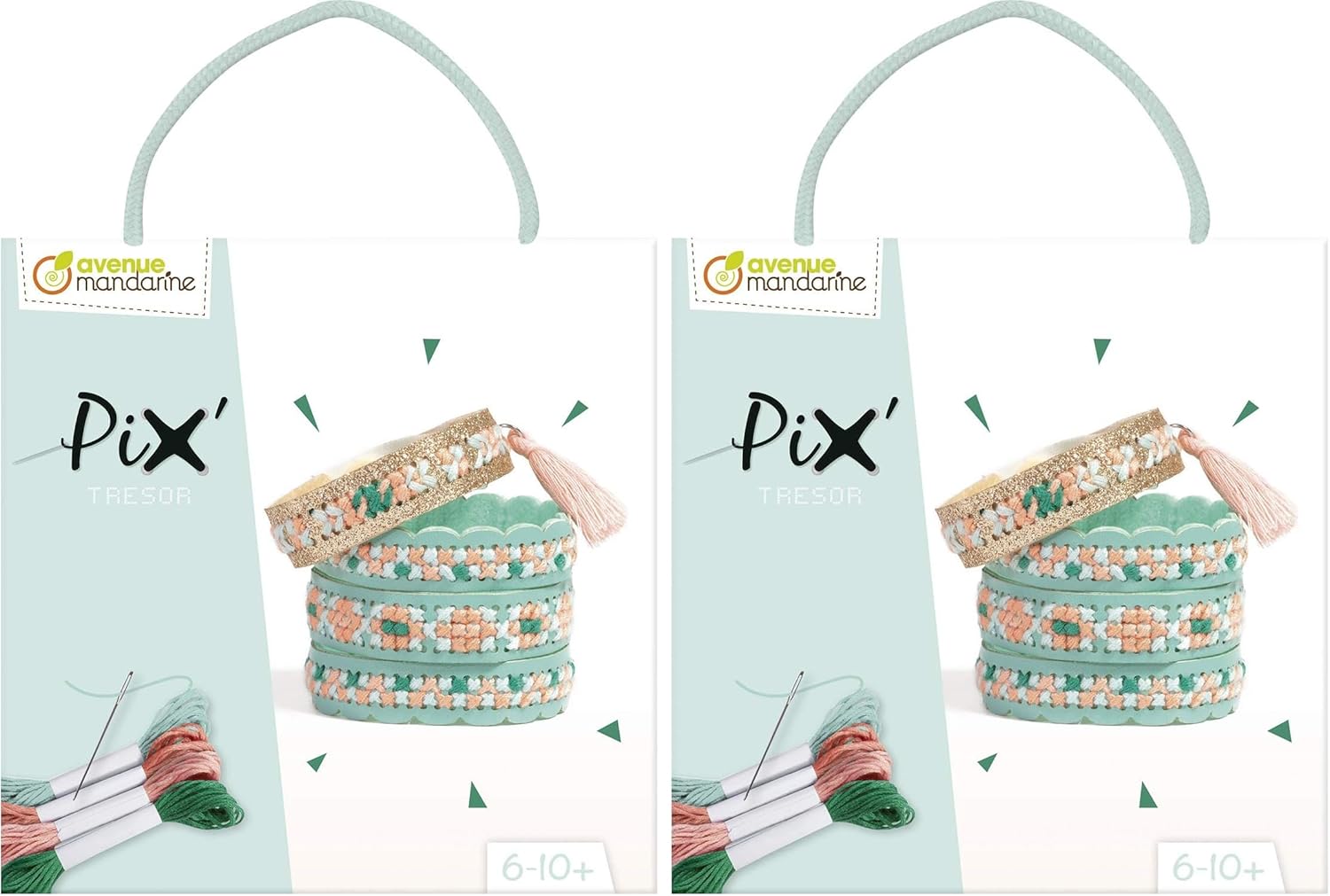 Thumbnail 6 de MY MANDARINE KC129C – Kit broderie enfant Pix Trésoir, 2 Bracelets bleu, dès 6 ans