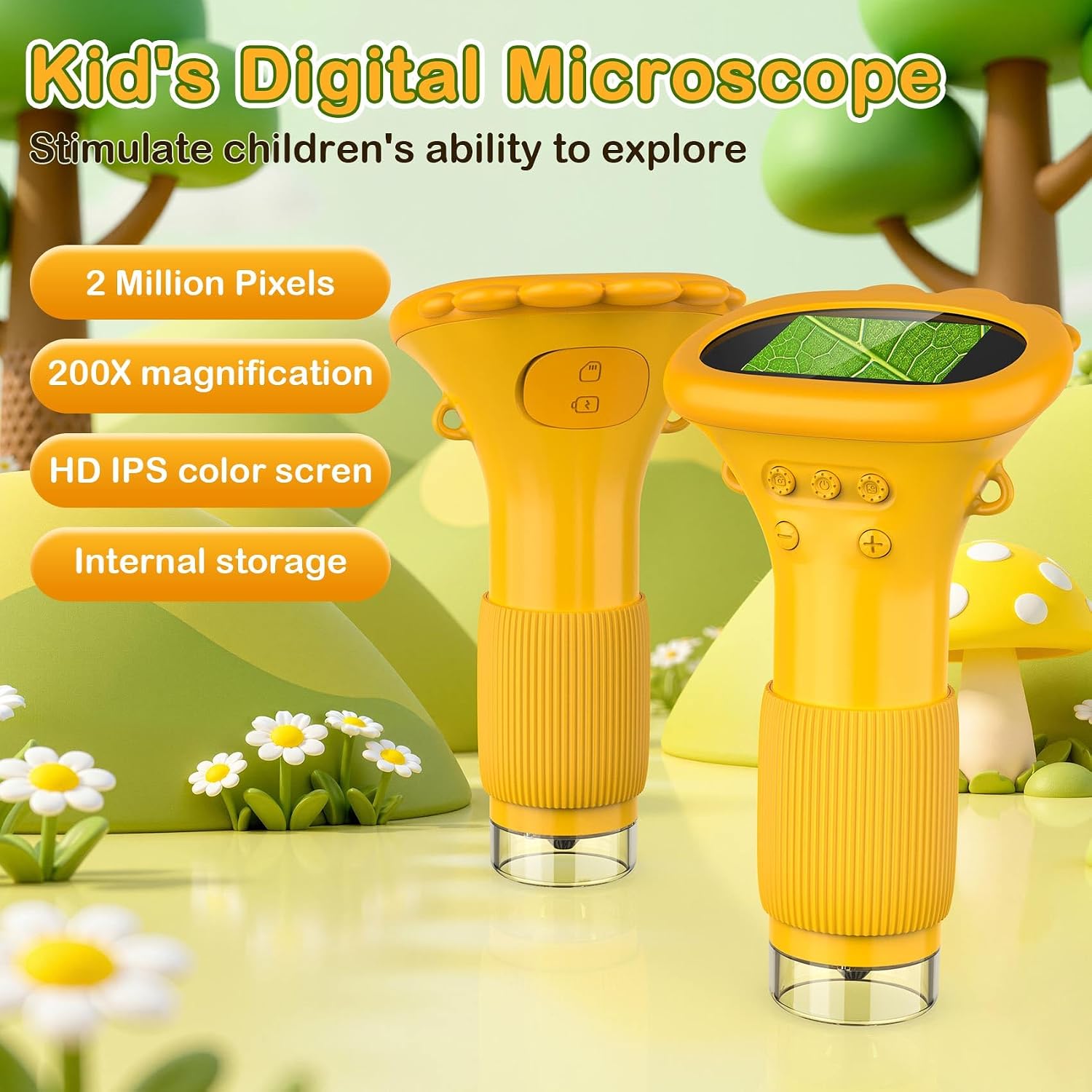 Detalle 2 de GlobalCrown Microscopio 200x portátil para niños