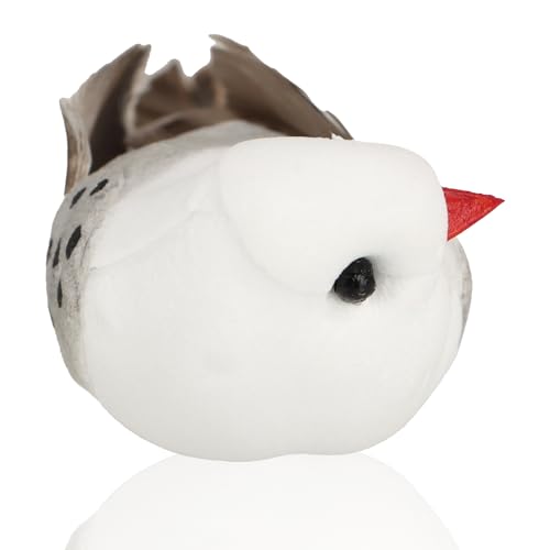 Thumbnail 8 de com-four 12x Pájaros Decorativos - juego mixto 02 (12 piezas) con clips de metal y plumas, 4 colores brillantes