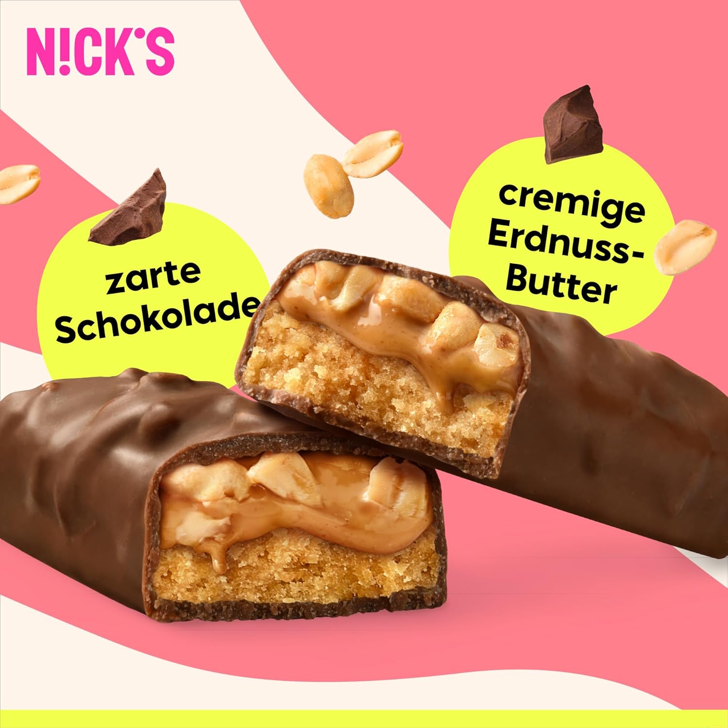 Thumbnail 4 de NICKS Protein Riegel ohne Zuckerzusatz (Erdnussbutter) – Low-Carb Keto Proteinriegel mit 15 g Eiweiß