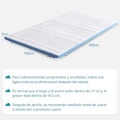 Thumbnail 9 de Amazon Basics Topper de Espuma Viscoelástica 100x200cm