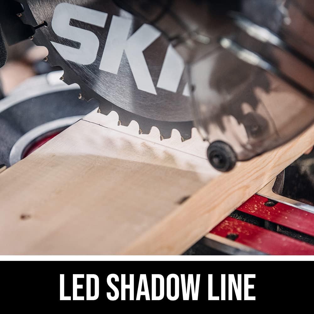 Detalle de SKIL MS6305-00 10-Inch Dual-Bevel Sliding Miter Saw with LED Shadow Line