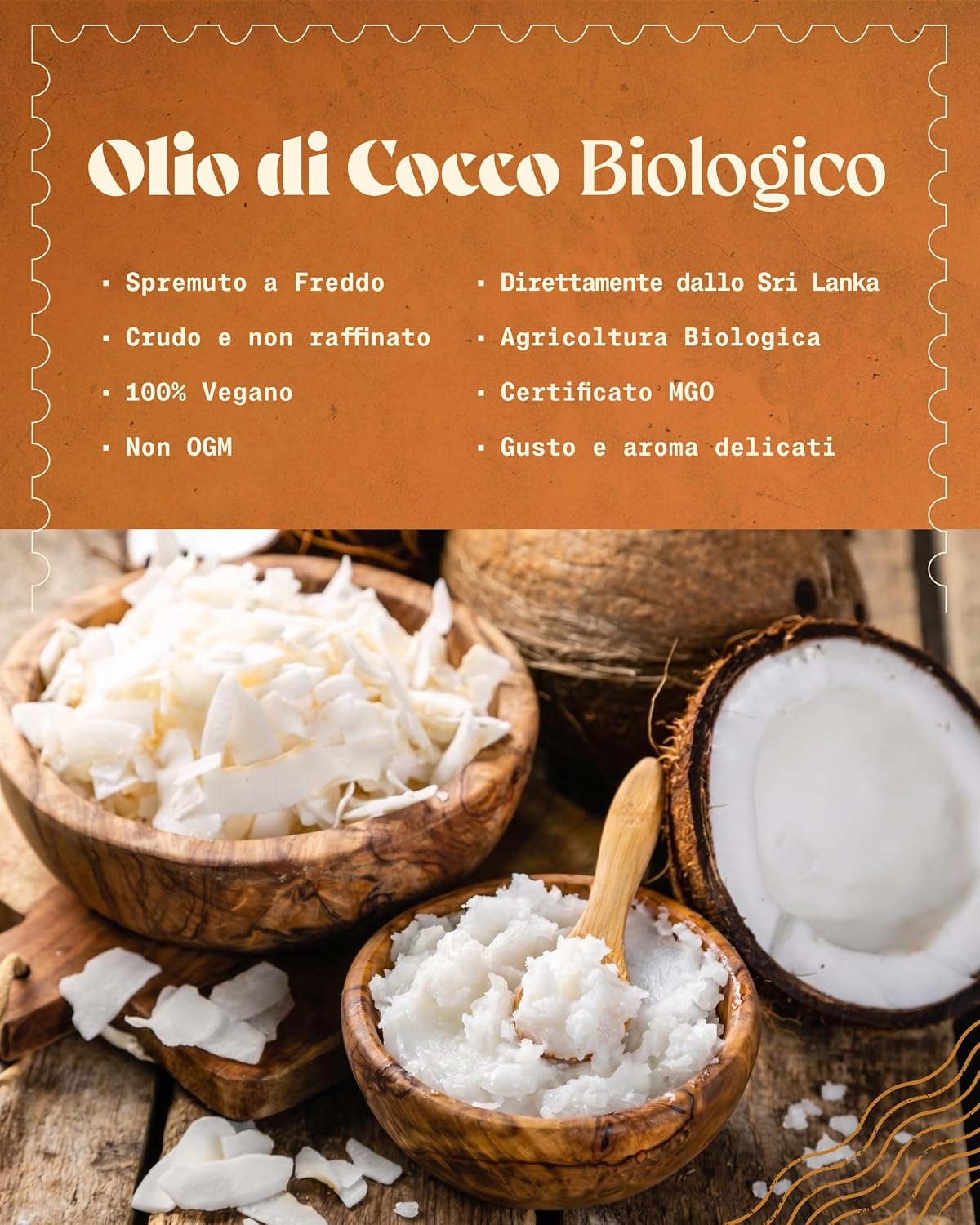 Detalle de NaturaleBio Olio di Cocco Bio Vergine Spremuto a Freddo: puro, biologico e versatile